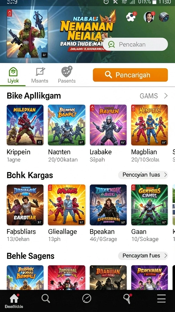 kerangwin - Screenshot menunjukkan level penuh warna yang menantang.