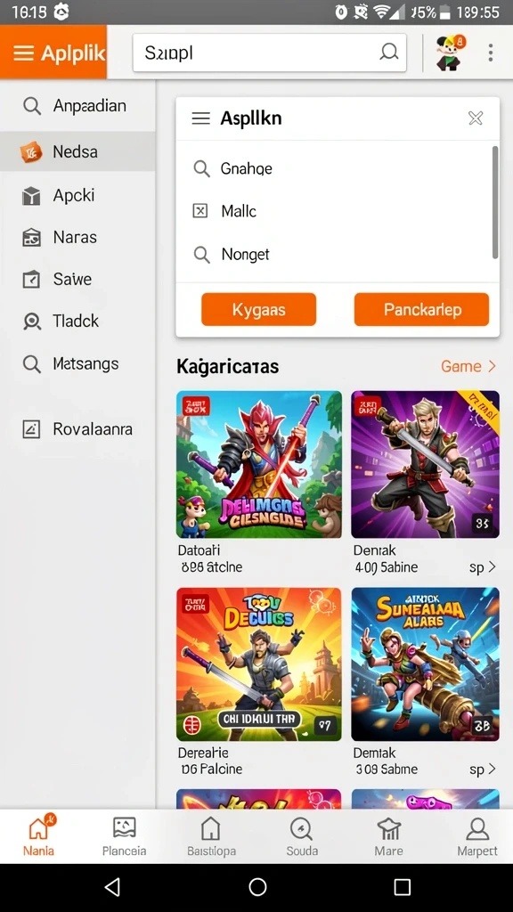 samurai555 - Menampilkan karakter samurai dengan senjata unik.